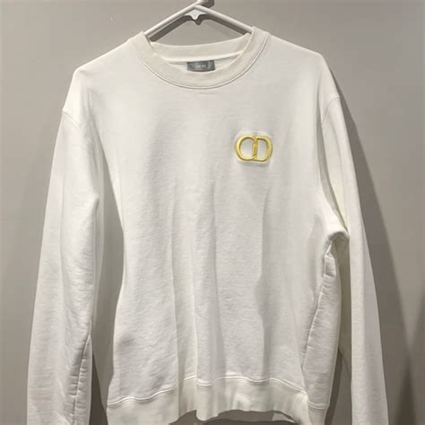 dior white crewneck|dior hooded sweater.